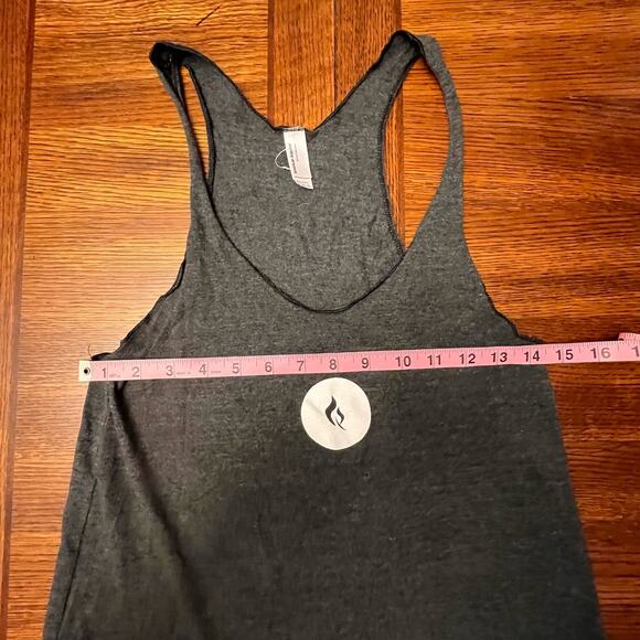 American Apparel Gray Creed Can You Take Me Higher Racerback Workout Shirt Large - Picture 4 of 11